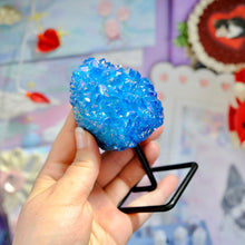Load image into Gallery viewer, Ultra Blue Aura Amethyst on Stand ✨💙 Statement Ocean Crystal
