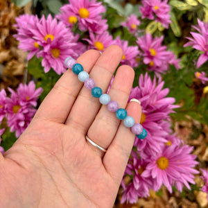 Frost Bite 🩵❄️ Crystal Bracelets- Angelite, Blue Apatite, & Dyed Lavender Quartz