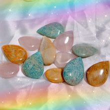 Load image into Gallery viewer, Crystal Tear Drops- Peach Moonstone, Rose Quartz &amp; Amazonite
