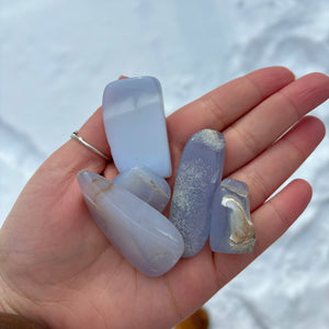 Blue Chalcedony Free Form Tumbles