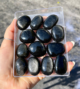 High Quality Silver Sheen Obsidian Tumbles