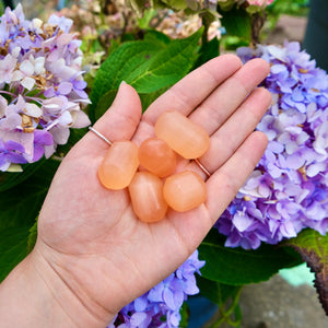 Selenite (Peach) Tumbles- Polished