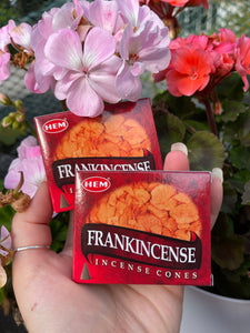 Hem Incense Cones- Frankincense (Box of 10 Cones)