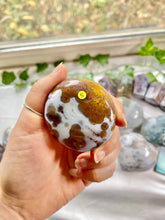 Load image into Gallery viewer, Orbicular Ocean Jasper 8th Vein Palm #5
