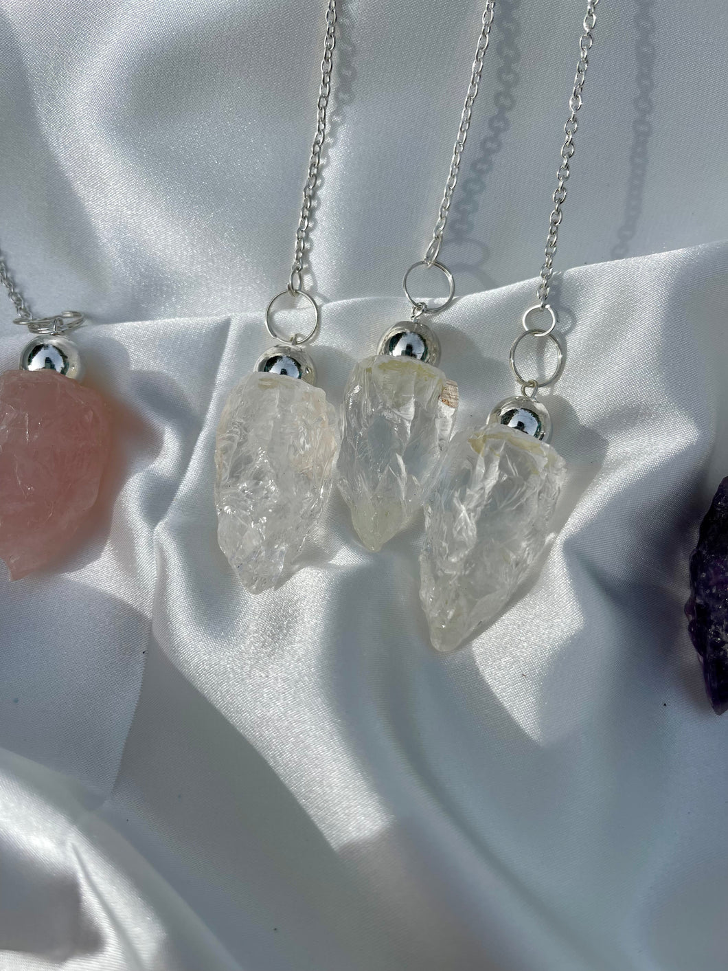 Rough Crystal Pendulums- You Choose Material