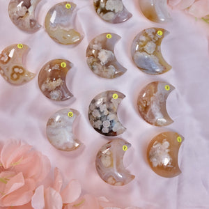 Flower Agate Moons- You Choose