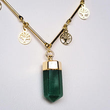 Load image into Gallery viewer, Green Aventurine Tree Of Life Necklace
