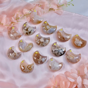 Flower Agate Moons- You Choose