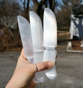 Selenite Satin Spar 8” Knives