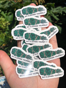 “Go Cleanse Yourself” Rosemary Sticker