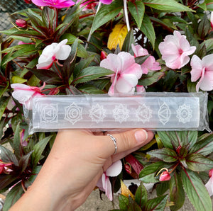 Satin Spar Selenite Chakra Charging Plate