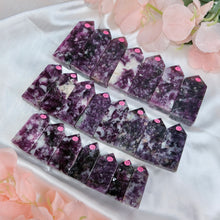 Load image into Gallery viewer, Pink Gem Lepidolite + Quartz Towers
