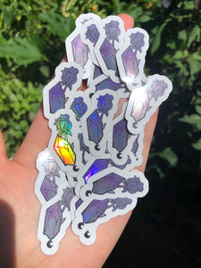 Holographic Crystal Rose Stickers