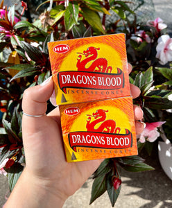 Hem Incense Cones- Dragons Blood (Box of 10 Cones)